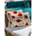 thumbnail image 3 of Outdoor Pillows Waterproof, Red Spring Floral Throw Pillows with Inserts Included, Vintage Summer Botanical Flowers Indoor Outdoor Decorative Lumbar Pillow for Bed/Couch/Patio 12"x20", 1Pcs, 3 of 8