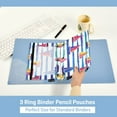 thumbnail image 3 of FORMRS 2 Pack Pencil Pouch for 3 Ring Binder with Clear Window Zipper Case, Blue Hand Drawn Sailboats, 3 of 6