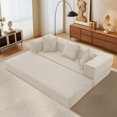 thumbnail image 3 of VFD Convertible Floor Sofa Bed with Storage Pocket, 3 Seats with 3 Pillows Corduroy Folding Mattress Sofa with Zipper Closure, Floor Lounge Couch for Living Room, Bedroom, Studio -Beige, 3 of 16