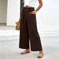 thumbnail image 5 of GUACER Wide Leg Pants for Women Elastic Waist Pleated Textured Trousers with Pockets Casual Loose Fit Pants, 5 of 7