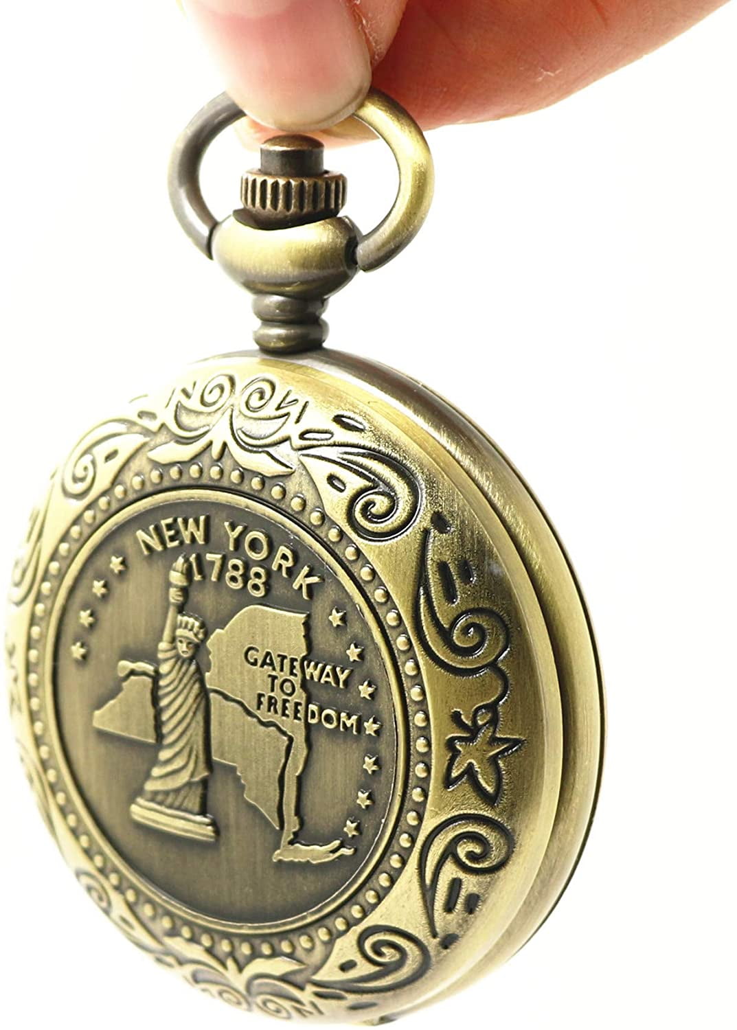 Boussole Maritime NKlaus 6 Cm Avec Chaîne Laiton Doré - Boussole De Poche, Navigation - Cadeau Pour Marin