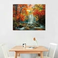 thumbnail image 3 of COMIO Waterfall Wall Art Sunset Nature River Landscape Picture Bedroom Decor Autumn Forest Mountain Canvas Kitchen Modern Artwork Burnt Orange Maple Tree Scenery Painting Living Room Home Decoration, 3 of 5