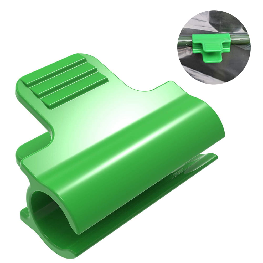 Cabilock 50pcs Greenhouse Pipe Clamp Garden Hoop Clips for Row Cover Film Shading Trellis Pipe and More 11mm Green 