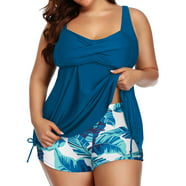 Plus Size Swimsuit for Women, Tummy Control Swimdress Two-Piece ...