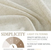 Curtainking Print Rod Pocket Curtains, Crude Linen Textured Cafe Curtains, for Kitchen 26 x 36 2 Panels, Crude