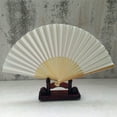 thumbnail image 4 of Chinese Style Blank Folding Hand Held Bamboo Paper Pocket Fan DIY Craft Gift, 4 of 7