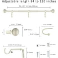 thumbnail image 3 of eTeckram 1" Curtain Rod with Sable Finials - 84" to 120", Weathered White, 3 of 6