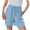 Blue, variant on ABATAB Bermuda Shorts for Women Pockets Shorts Elastic Waist Casual Drawstring Solid Shorts for Summer