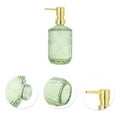 thumbnail image 5 of Unique Bargains 1 Pc Cylinder Texture Soap Dispenser 15.22oz Green Gold Tone, 5 of 6