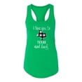 thumbnail image 2 of Wild Bobby, I Love You To Texas And Back Plaid Pop Culture Ladies Racerback Tank Top, Kelly, Large, 2 of 3