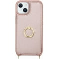 thumbnail image 6 of for iPhone 15 Case with Card Holder and Strap for Women,Crossbody Lanyard,Ring Stand,Snap Clasp,Phone Wallet Cases 6.1 inch(Rose Gold), 6 of 16