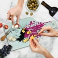 thumbnail image 4 of Fashion Cutting Board, Lady Face with Makeup Simple Design Inspirational Vogue Fashion Theme Art, Tempered Glass Cutting and Serving Board, Wine Bottle Shape, Pale Grey Black Pink, by Ambesonne, 4 of 5