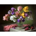 thumbnail image 2 of Skorokhod, Tatyana 14x12 White Modern Wood Framed Museum Art Print Titled - With A Bouquet Of Irises And Flowers Lupine, 2 of 4