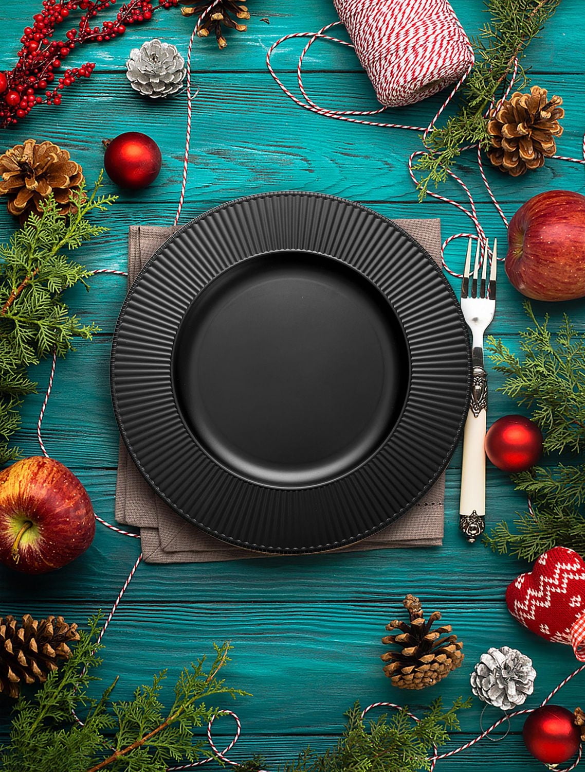 Grand plat uni 33cm Home Trends noir