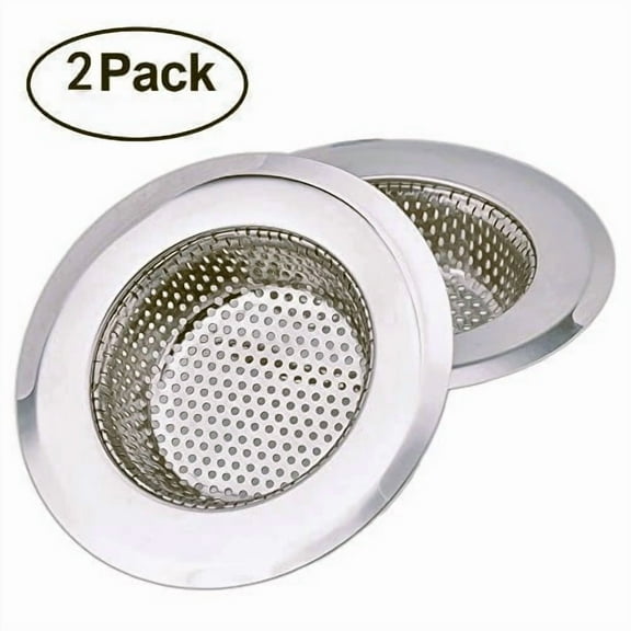 2 Pack Stainless Steel Kitchen Sink Drain Strainer – Fine Mesh Basket Food Catcher for Most Sink Drains
