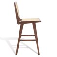 thumbnail image 6 of SAFAVIEH Couture Hattie Square Mid Back Bar Stool, Walnut/Natural, 6 of 13