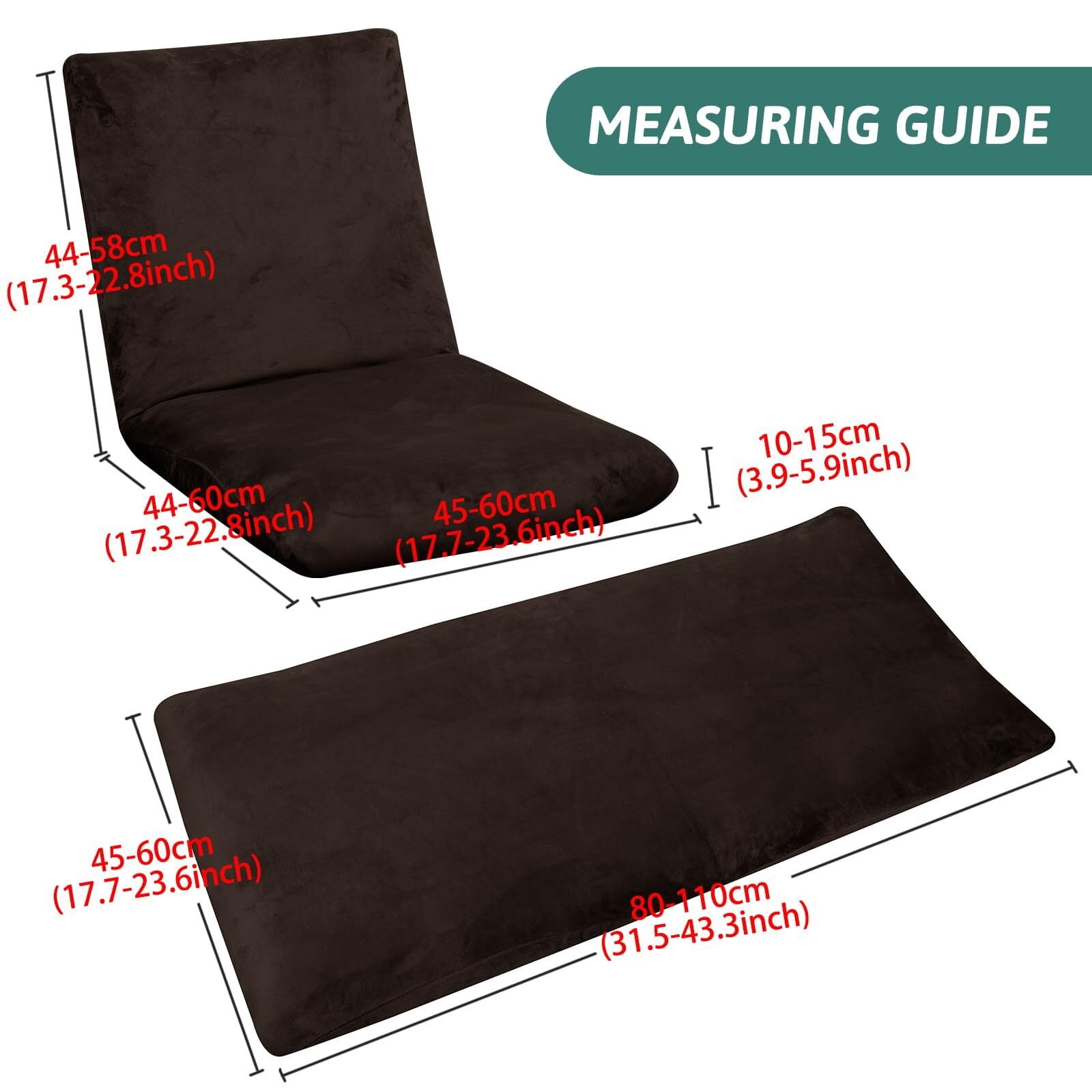 LKJYER Velvet Folding Floor Gaming Chair Cover Stretch Adjustable Floor Chair Slipcover Washable Padded Folding Gaming Sofa Chair Cover Floor Seating Lounge Chair Cover Protector for Living Room