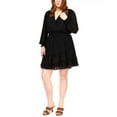 thumbnail image 5 of Michael Kors Womens Black Solid Smocked Ruffle Hem Long Sleeve Dress Sz XS $140, 5 of 8