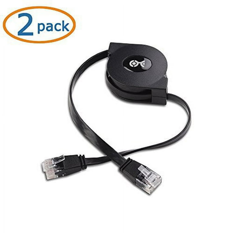 Cable Matters 2-Pack Retractable Cat5e Gigabit Ethernet Cable 