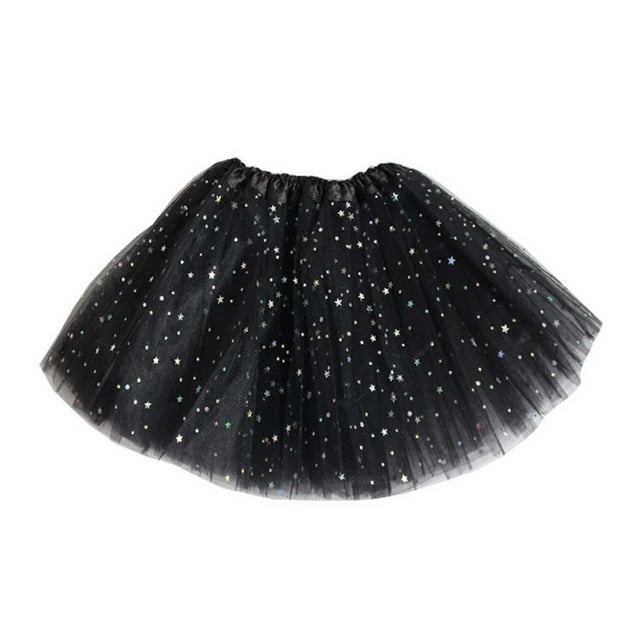 Faldas Para Niñas, Falda Tutú Para Fiesta De Bebé, Traje De Ballet De Danza Multicolor, Faldas De Princesa Con Lentejuelas Negras Odeerbi LM103-8044