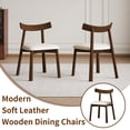 thumbnail image 3 of Ciphrias Dining Chairs Set of 2, 30.71" Walnut Wood Chairs with PU Cushion Seat, Curved Back, Armless for Dining Room Kitchen, 3 of 8