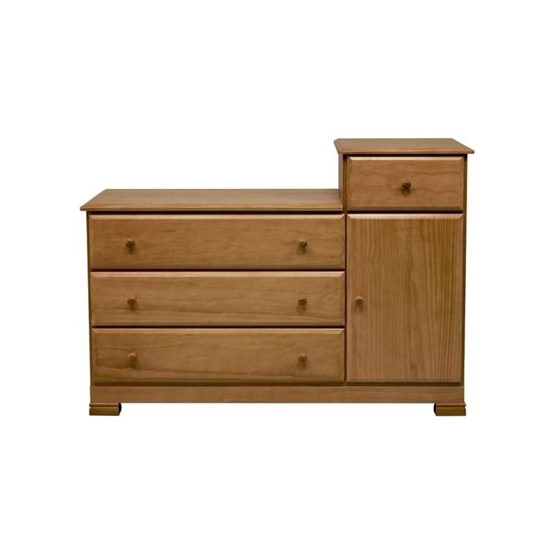 Davinci Kalani Wood 4 Drawer Combo Chest With Shelf In Chestnut