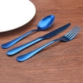 thumbnail image 2 of Blue Silverware Set, 20-Piece Silverware Flatware Cutlery Set, Stainless Steel Utensils Service for 4, Include Knife/Fork/Spoon, 2 of 6