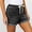 Black, variant on CYRBOKO Women's Denim Shorts, Elastic Waist Drawstring Casual Holiday Summer Jeans with Pockets Blue Size S-2XL