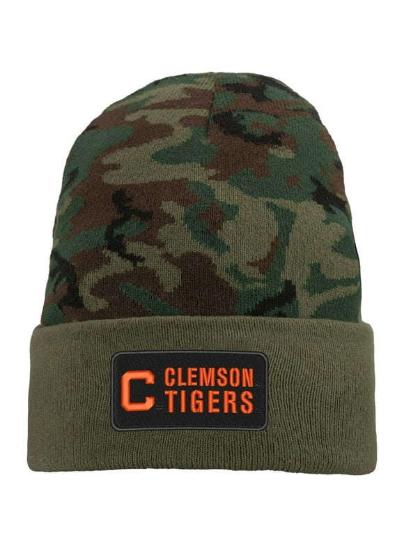 Men's Nike Camo Clemson Tigers Military Pack Cuffed Knit Hat - OSFA