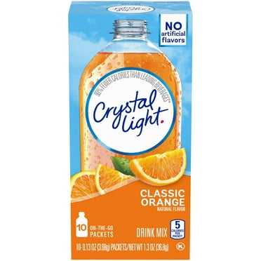 Crystal Light On The Go Sunrise Classic Orange Drink Mix, 10 Ct, 2 Pk Packaging May Vary
