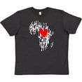 thumbnail image 3 of Inktastic Black History Month Ink Print African Heart Youth T-Shirt, 3 of 5