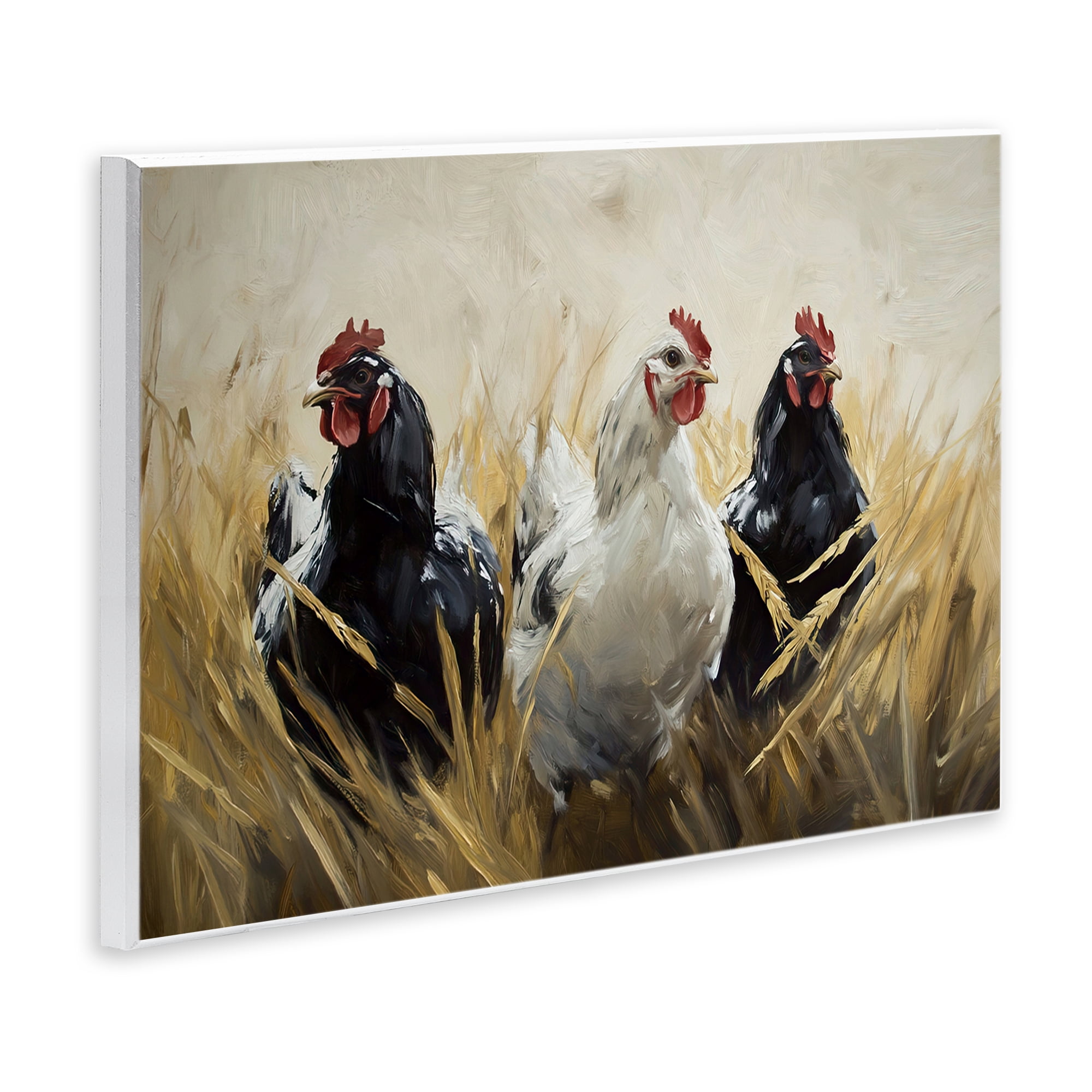 Stupell Industries Chickens In Wheat Field Wall Plaque Art, design by Tina LeCour