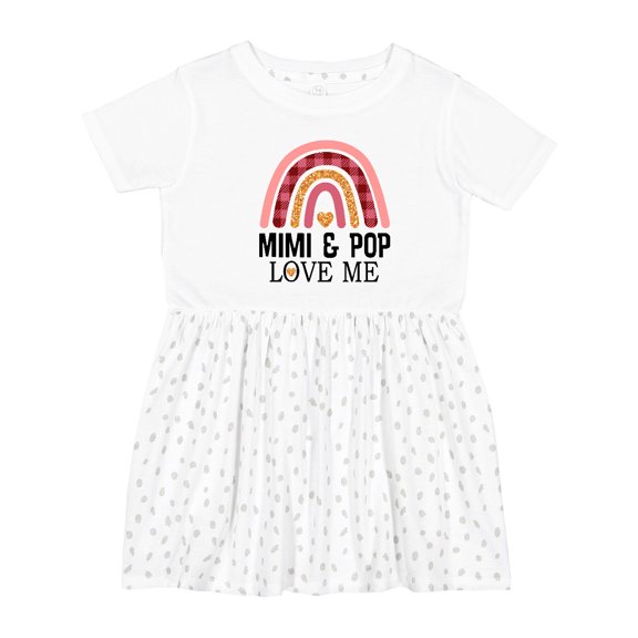 Inktastic Mimi and Pop Love Me Girls Granddaughter Rainbow Girls Toddler Dress