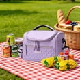 thumbnail image 4 of TNYXORIX Insulated Lunch Bag for Women Men,Reusable Large Lunch Box Bags for Adult,Freezable Cute Cooler Cooling Tote Bag for Work Office Picnic Beach with Adjustable Shoulder Strap-Purple, 4 of 8