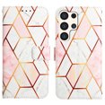 thumbnail image 3 of for Samsung Galaxy S24 Ultra PU Leather Wallet case, Marble Pattern Credit Card Holder,Flip Folio Book Kickstand Cover Women Men with Long + Short Strap for Samsung Galaxy S24 Ultra, Pink/White, 3 of 6