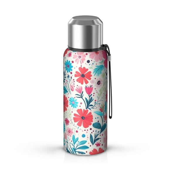20 Oz Pioneer Flower Coffee Tumbler Double Wall Insulated Stainless Steel Water Bottle | Metal Reusable Thermoses Flask with Cup Cap | Leak & Sweat Proof with Anti-Dust Lid