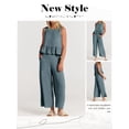 thumbnail image 7 of STARVNC Women Crew Neck Sleeveless Top Wide Leg Pants Two Piece Outfit, 7 of 7