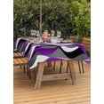 thumbnail image 3 of Outdoor Tablecloth with Umbrella Hole and Zipper, Purple Stripe Waterproof Patio Tablecloth for Dining 52''x70'', Black Grey White Gradient Striped Geometric Wipeable Table Cover for Picnic BBQ Party, 3 of 9