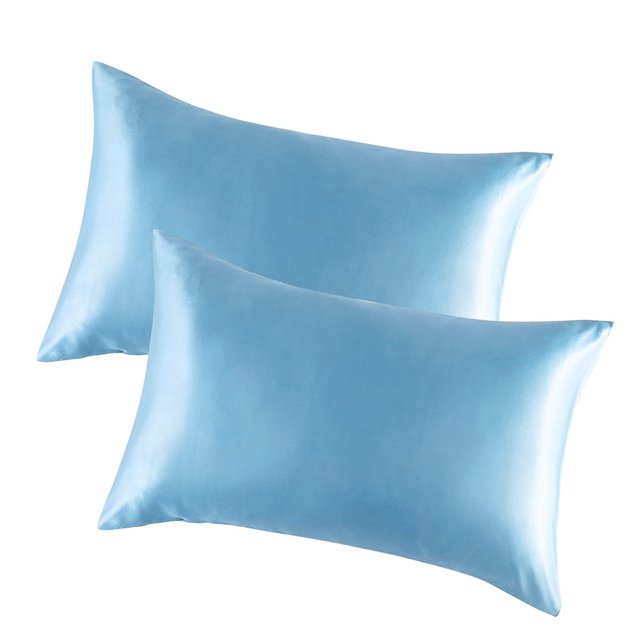 Billuyoard 2 uds funda de almohada de satén de seda Artificial funda de almohada para dormir en el hogar Juegos de cama dos Billuyoard HA003600-02