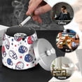 thumbnail image 4 of Yayeee Ashtray with Lid for Cigarette Smokeless Stainless Steel Home Ash Holder, Cartoon American Football Helmets, 4 of 7