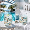 thumbnail image 5 of Summer Beverage Cups,Printed Glassware,Seaside Pattern Clear Stemless Wine Tumblers Tropical Summer Cocktail Cups(D4IN), 5 of 5