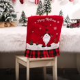 thumbnail image 3 of 1 Pack Christmas Chair Back Cover for Dining Room Non Woven Linen Christmas Chair Decorations Slipcovers Protector with Skirt for Xmas Dinner Table Decor Kitchen Holiday Party Decor, 3 of 6