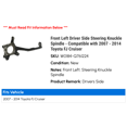 thumbnail image 2 of Front Left Driver Side Steering Knuckle Spindle - Compatible with 2007 - 2014 Toyota FJ Cruiser 2008 2009 2010 2011 2012 2013, 2 of 2