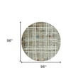 thumbnail image 3 of 8â€™ Round Ivory Khaki Distressed Plaid Area Rug, 3 of 7