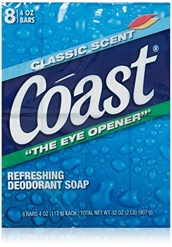 2 Pack Coast Classic Deodorant Soap 4oz 8 Bars Count Each