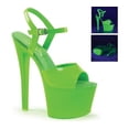 thumbnail image 2 of 7" Heel 2 3/4" PF Ankle Strap Sandal, Neon UV Reactive - Neon Green/Green, 6, 2 of 3