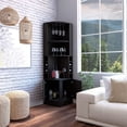 thumbnail image 3 of Kava Being Corner Bar Cabinet, Glass Rack, Double Door Cabinet, Eight Built-in Wine Rack, 3 of 7