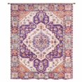 thumbnail image 2 of Orange Purple Boho Sheer Curtains 54 Inches Long, Ethnic Geometric Southwest Light Filering Curtains, Breathable Simi Curtain Privacy Drapes for Kitchen Bathroom Lightweight Small Window Treatment, 2 of 9