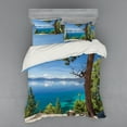 thumbnail image 1 of Ambesonne Nautical Bedding Set 4 Pcs, East Shore of Lake, Queen, Green Blue, 1 of 3