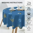 thumbnail image 6 of Hanukkah Tablecloth Round Happy Hanukkah Menorah Candle Table Cloth 60 Inch Washable Polyester Table Cover for Kitchen Party Picnic Dining Decor, 6 of 6